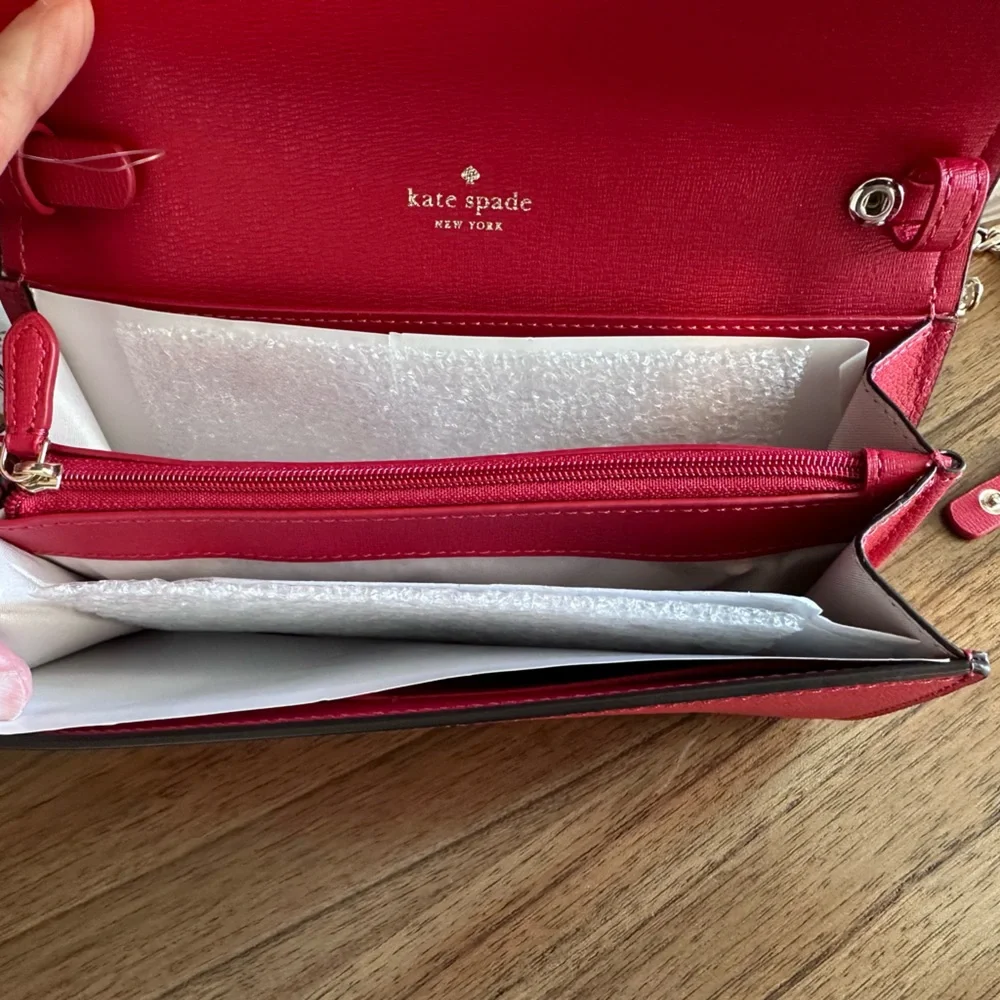 NWT - Kate Spade Convertible Candied Cherry Darcy Chain Wallet Crossbody - Picture 4 of 14